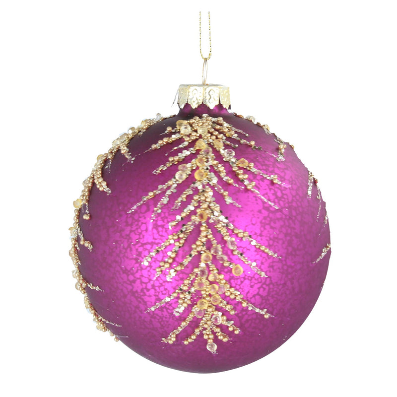 Matte Fuchsia Glass Bauble