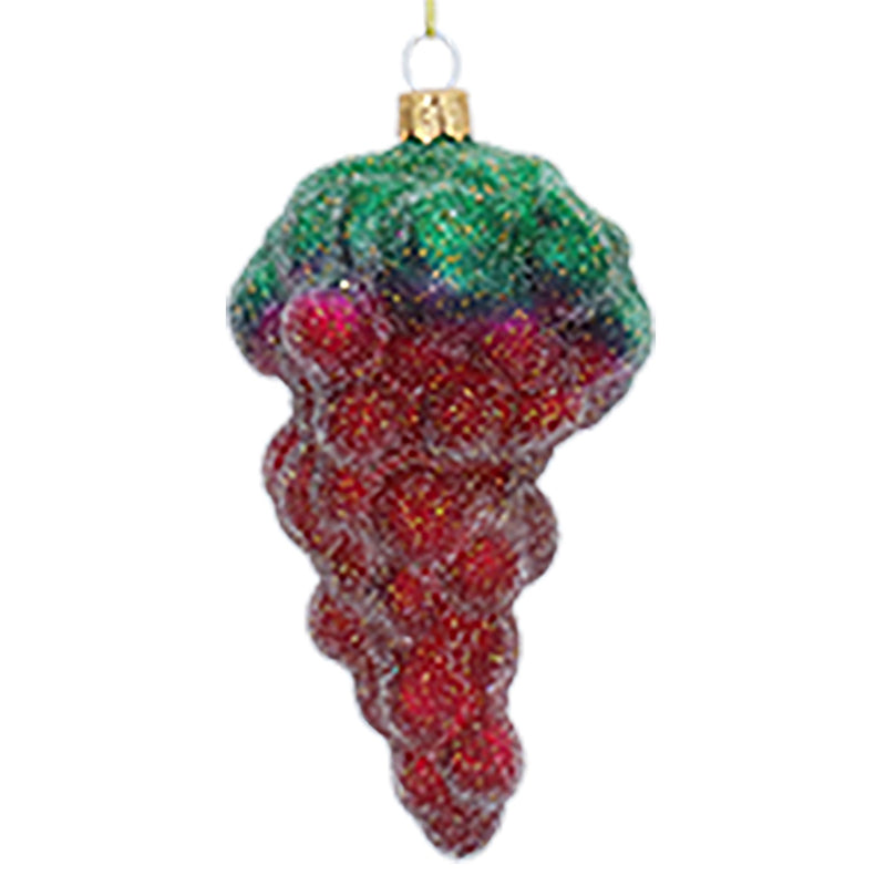 Beaded Glass Red Grapes Bunch Decoration