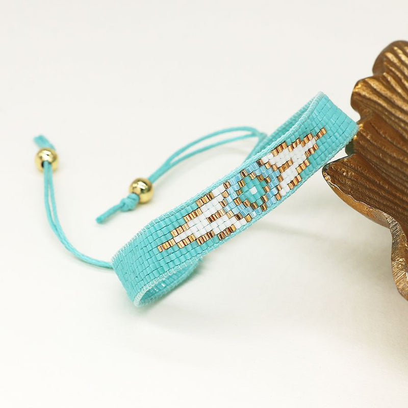 Aqua handloom adjustable bracelet