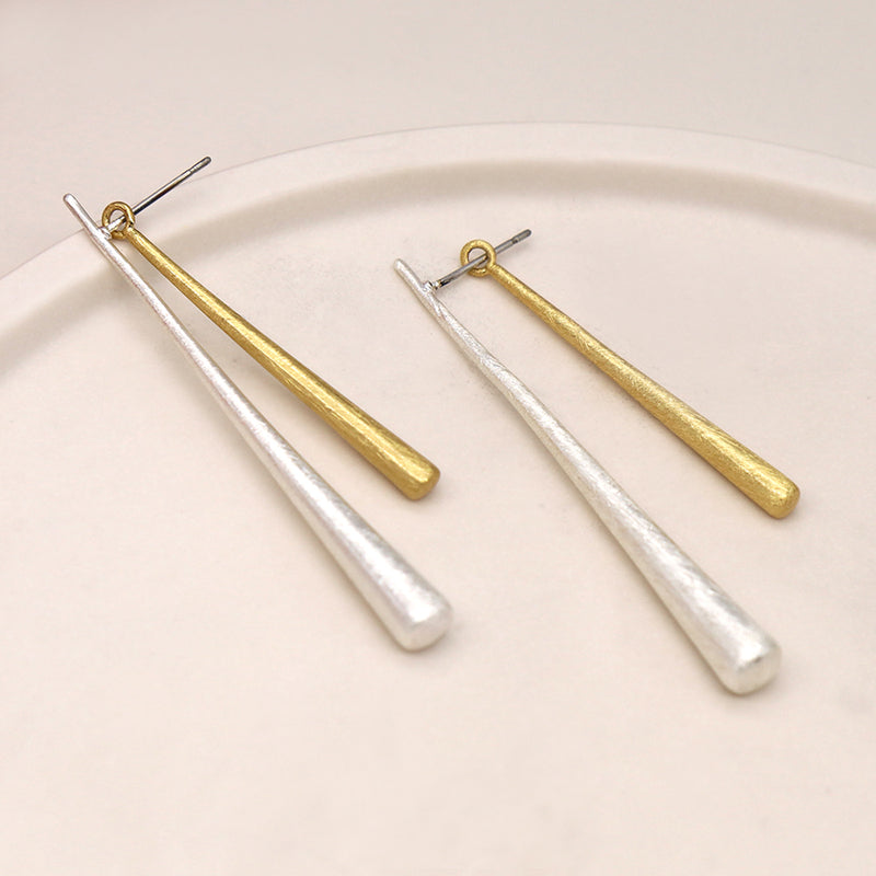 Brushed Siver and Gold Earrings