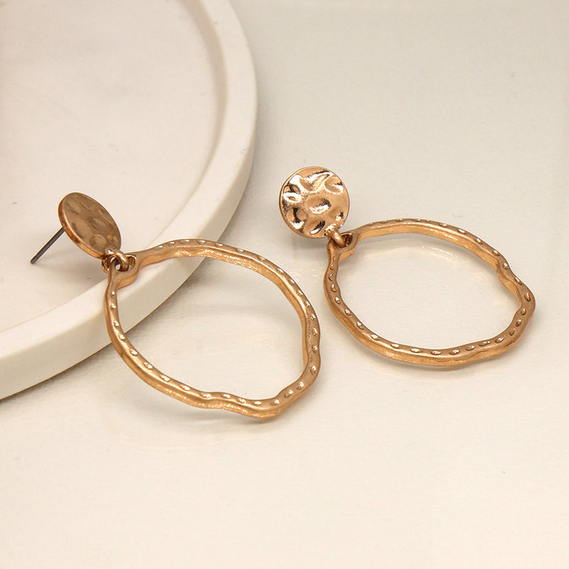 Gold Stud Hoop Earrings