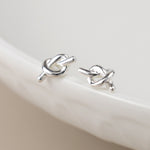 SILVER PLATED TINY KNOT STUDS