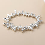 Silver plated organic droplets bracelet