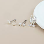 NAT EARRING SET-SILVER PLATED