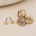 SOLSTICE TWO PACK EARRING SET-WORN GOLD