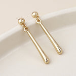 CASSIA PEBBLE DROP EARRINGS-IMITATION GOLD PLATE