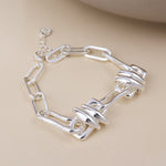 ODYSSEY LINK BRACELET-SILVER PLATE