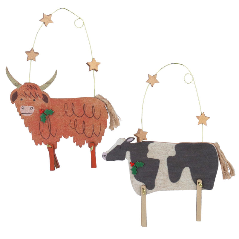 Wooden Cow Decoration