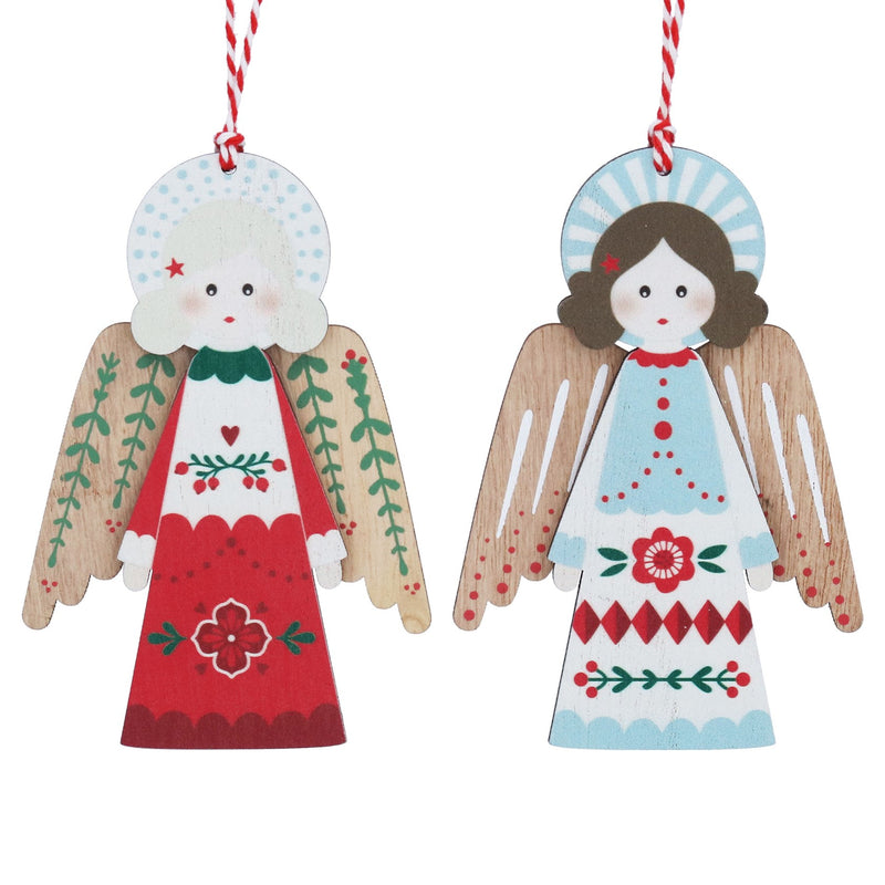 Wood Alpine Angel Decoration