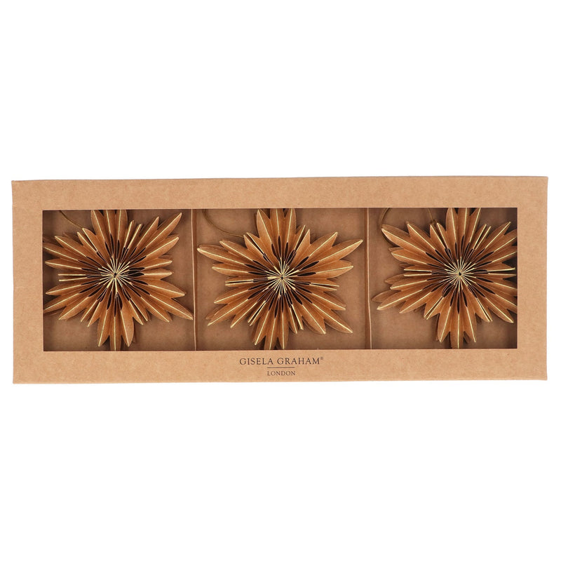 Box of Three Natural Paper Snowflakes
