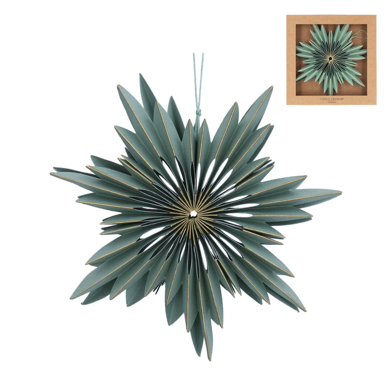 Sage Green Starburst Snowflake Paper Decoration