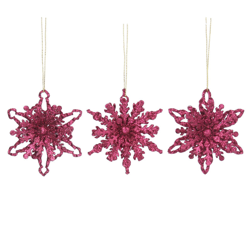 Burgundy Glitter Snowflake