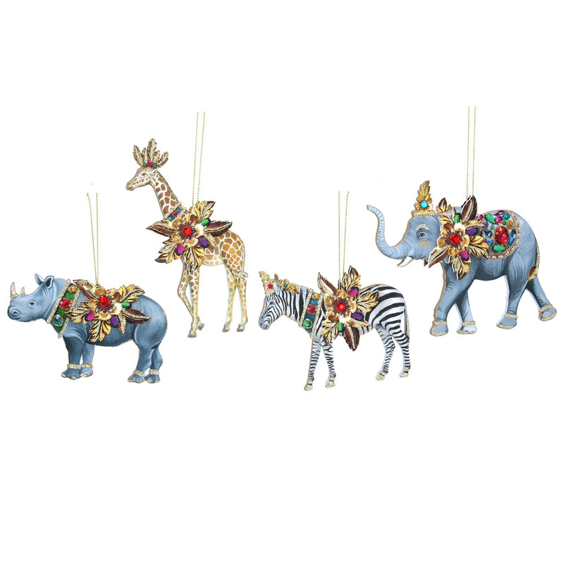 Wooden Jewel Jungle Animal Decoration