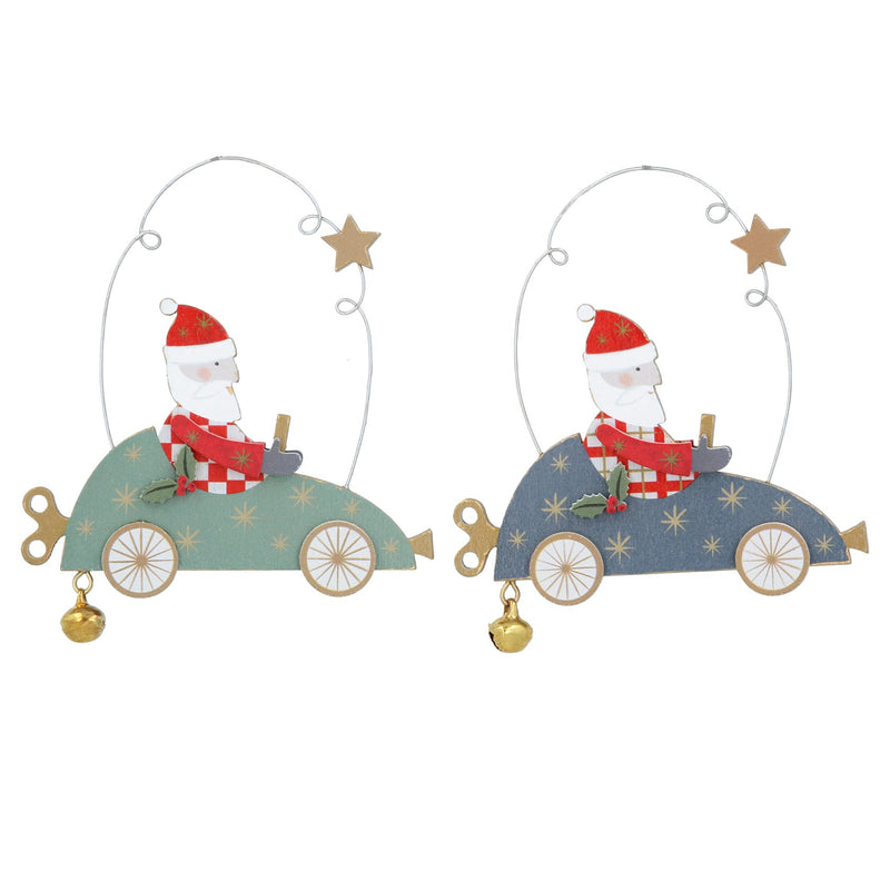 Wood Santa in Car Decoration