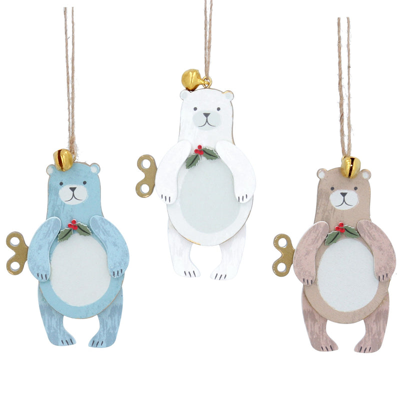 Wood Teddy with Key Decoration