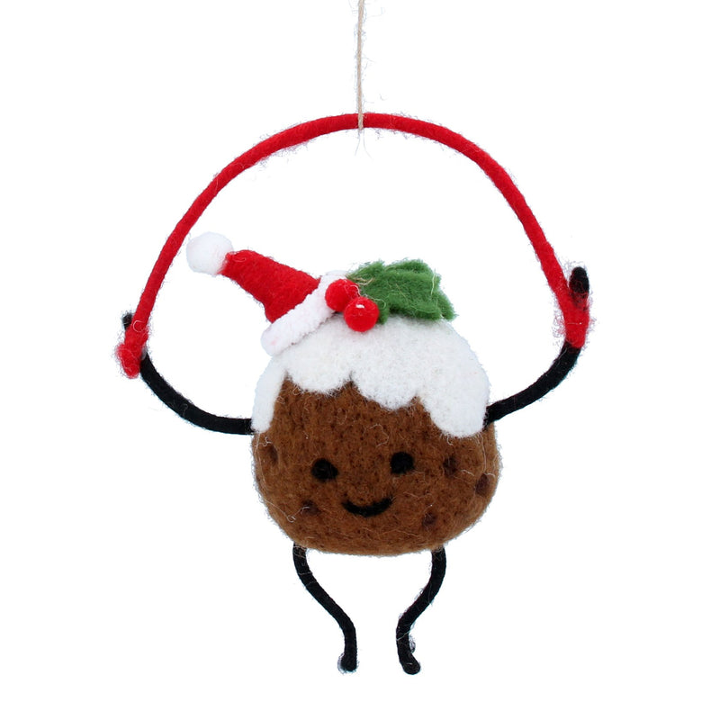Christmas Pudding Man Skipping