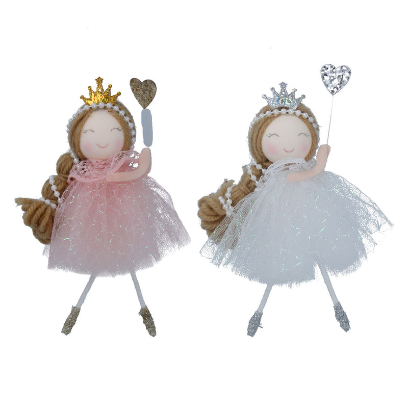 Pink or White Fabric Princess Ballerina Decoration