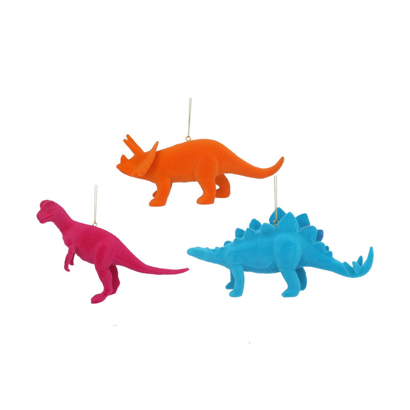 Flock Coloured Dinosaur Decoration