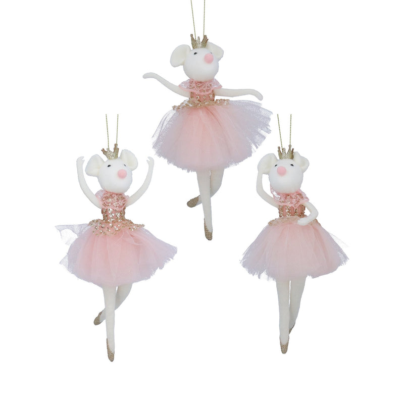 Pink and White Fabric Ballerina Mouse