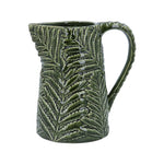 Green Ceramic Fern Bowls and Jugs