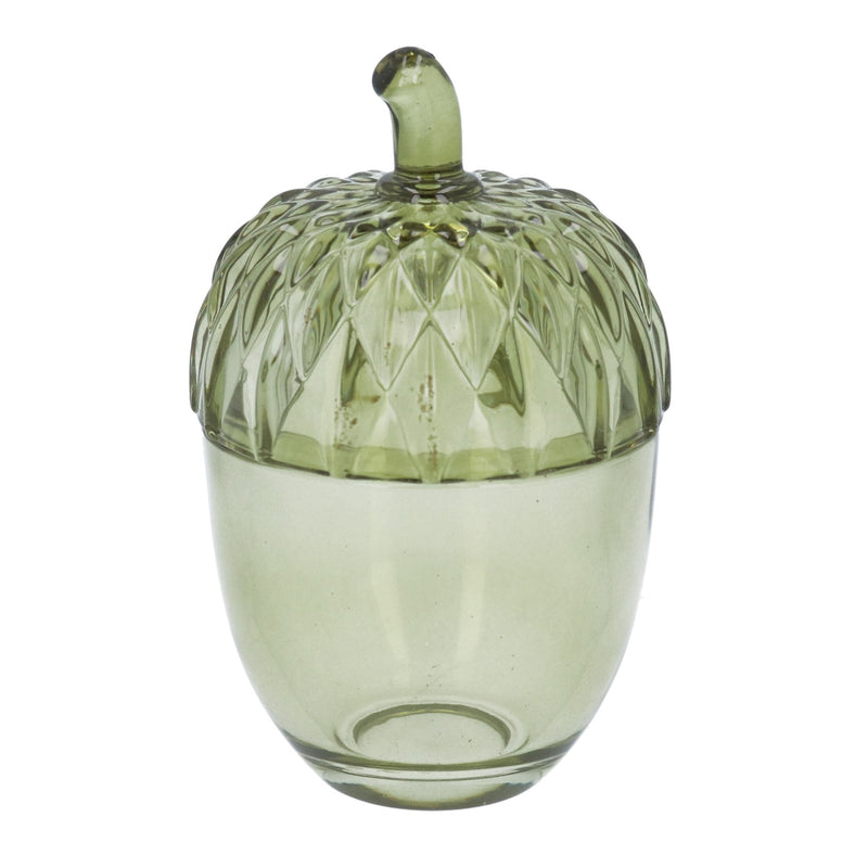 Green Glass Acorn Trinket Bowl