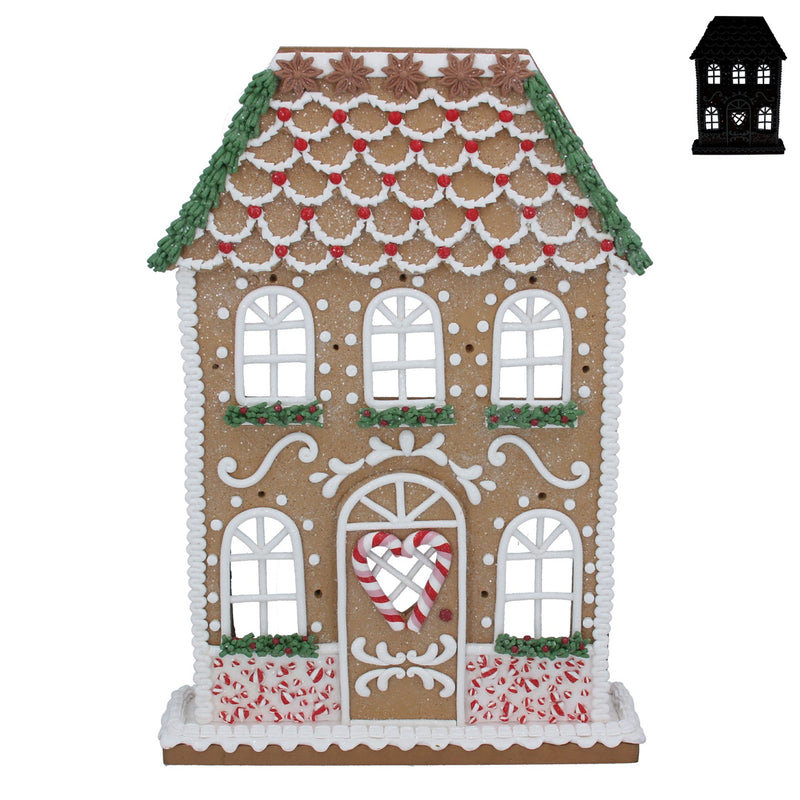 Flat Gingerbread LED House Orn