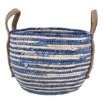 Blue Stripe Round Basket