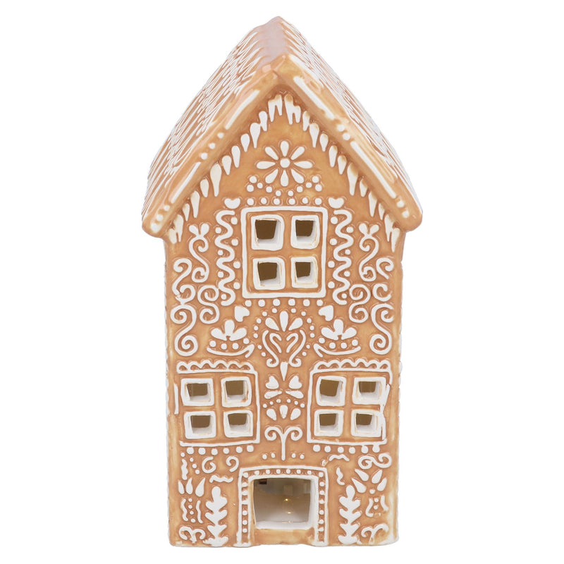 Ceramic LED Light Up Gingerbread Town House