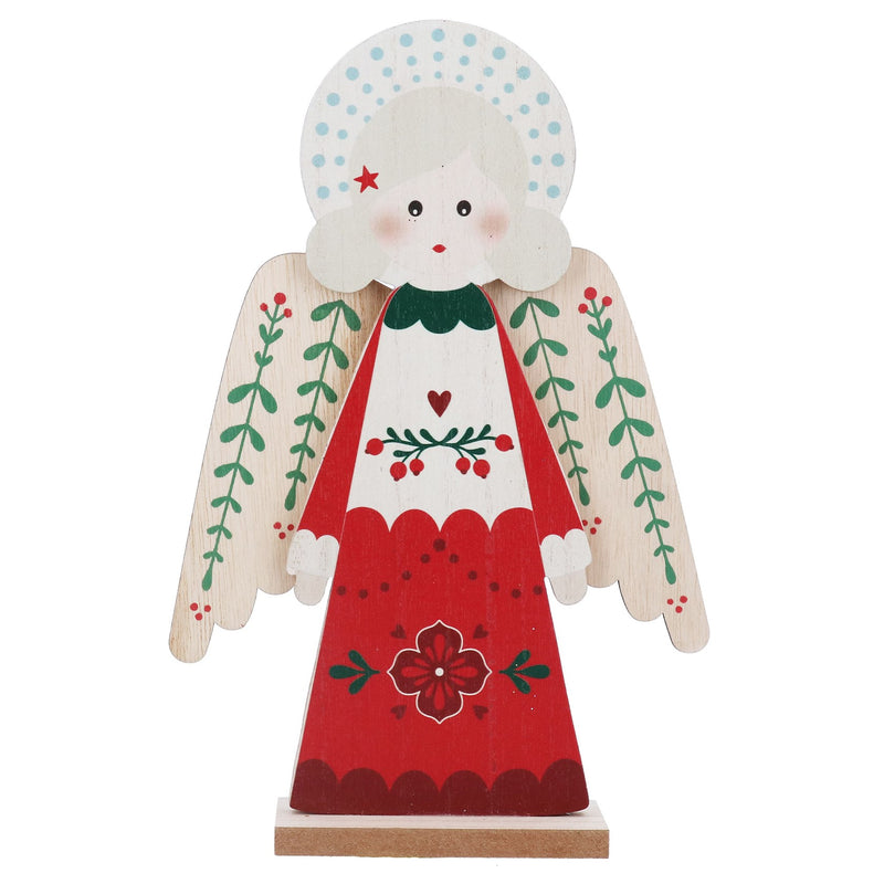 Wooden Alpine Angel Decoration