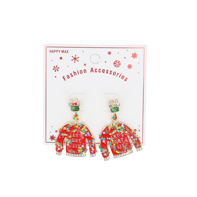 Enamel Christmas Jumper Earrings
