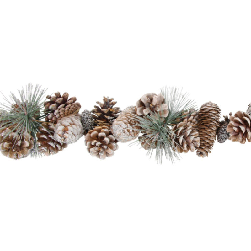 Silver Glitter Cone Fir Garland