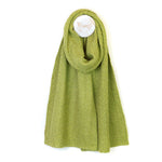 CHARLOTTE CHARTREUSE GREEN HERRINGBONE KNIT RECYCLED BLEND SCARF