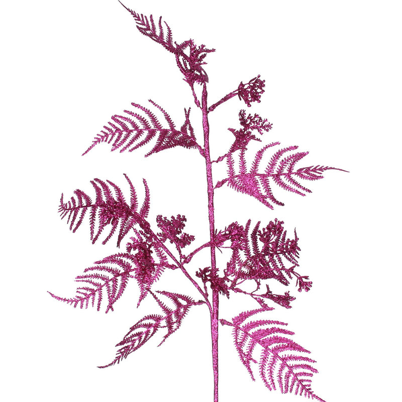 Fuchsia Glitter Fern Spray