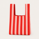 Candy Stripe Knitted Reusable Market Bag-Tote Bag-Giftable