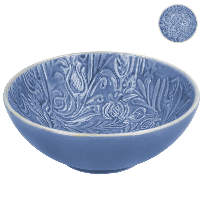 Stoneware Bowl 13cm - Blue Country Flowers