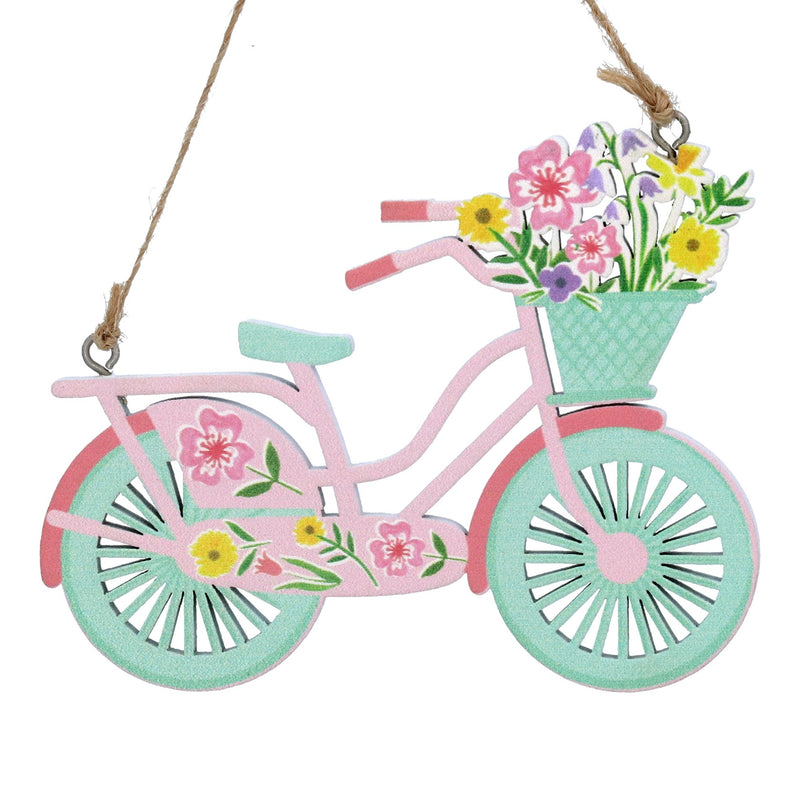 Wood Dec 11cm - Pastel Meadow Bicycle