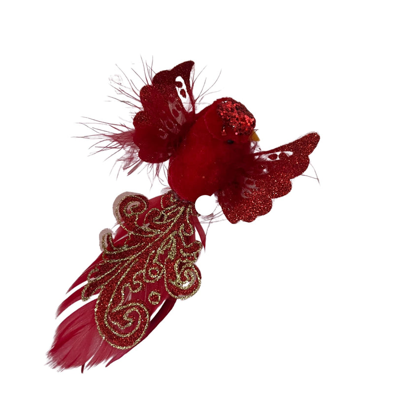 Red Clip on Bird Tree Decoration