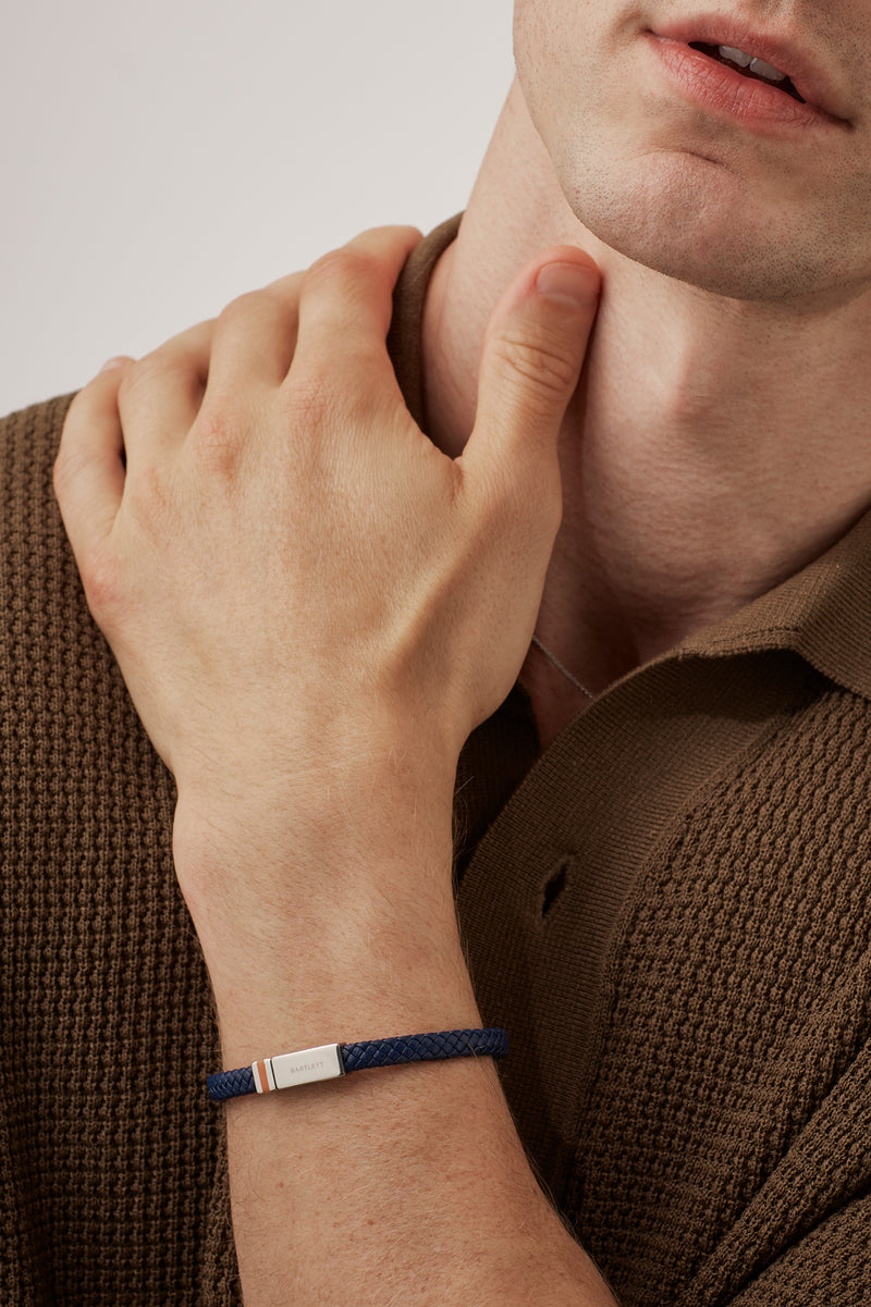 Men's Flat Navy Wrap Bracelet