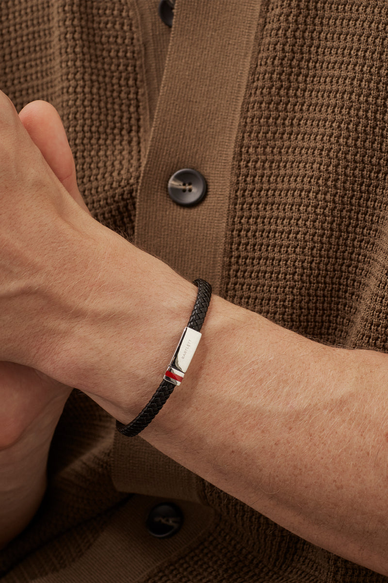 Men's Flat Back Black Bracelet