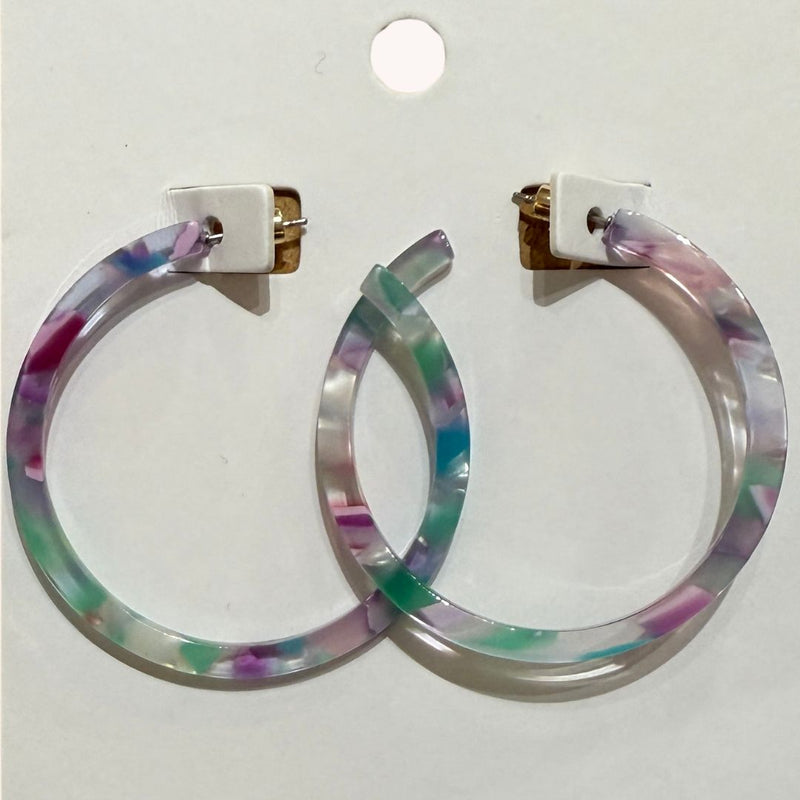 Austin Resin Skinny Hoop Earrings