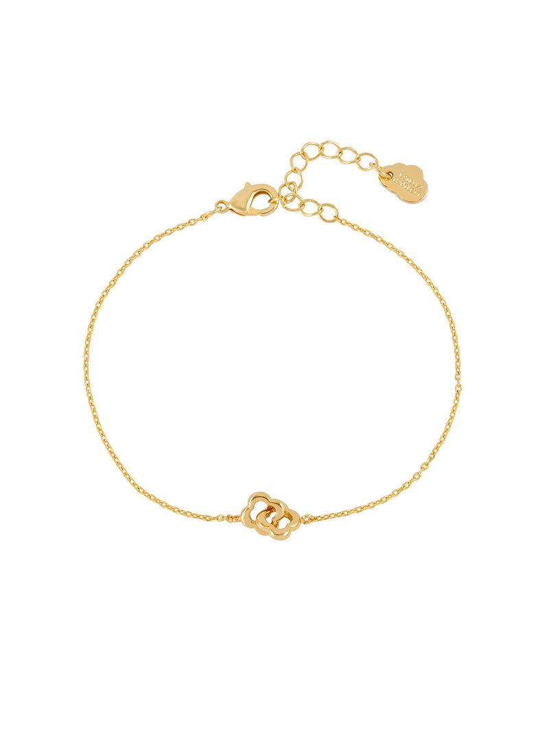 Gold Double Linked Flower Bracelet