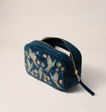 Elizabeth Scarlett Ink Blue Flying Parrots Pouches
