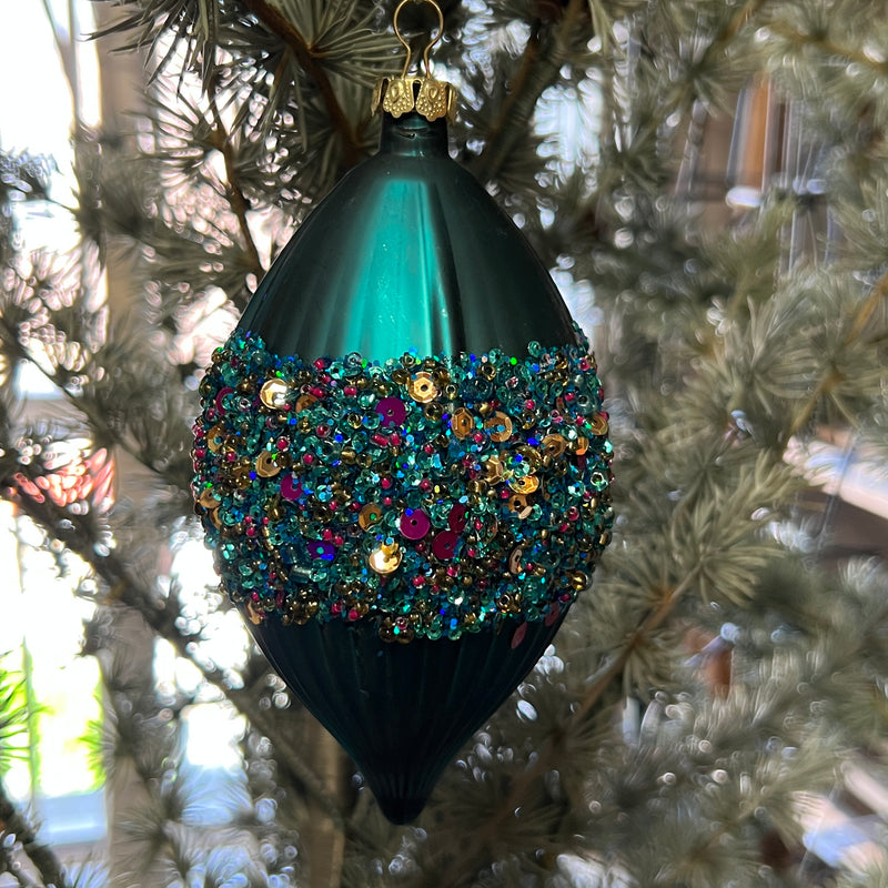 Blue and Green Oval Bauble