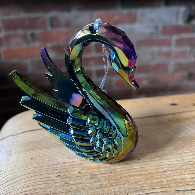 Petrol Blue Acrylic Swan Tree Decoration