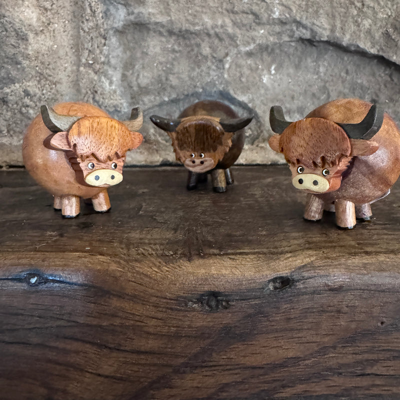 Wooden Highland Cow