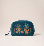 Elizabeth Scarlett Rich Blue Tropical Jaguar Pouches