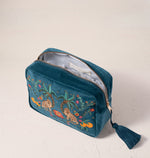 Elizabeth Scarlett Rich Blue Tropical Jaguar Pouches
