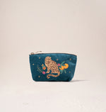 Elizabeth Scarlett Rich Blue Tropical Jaguar Pouches