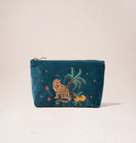 Elizabeth Scarlett Rich Blue Tropical Jaguar Pouches
