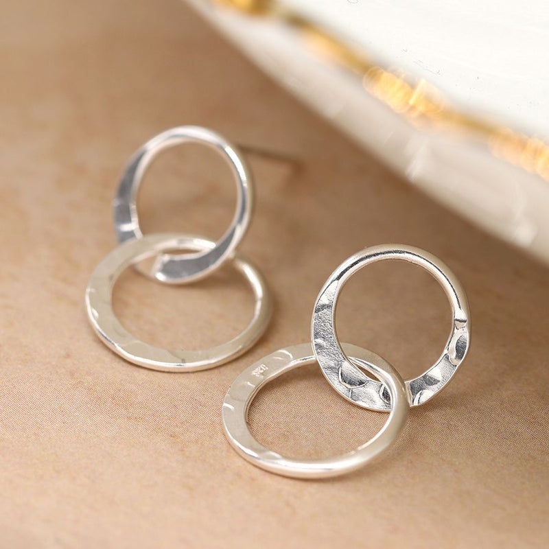 Sterling silver double hoop earrings